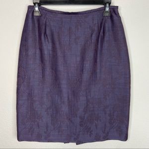 Lafayette 148 Silk Wool Floral Print Skirt Size 8